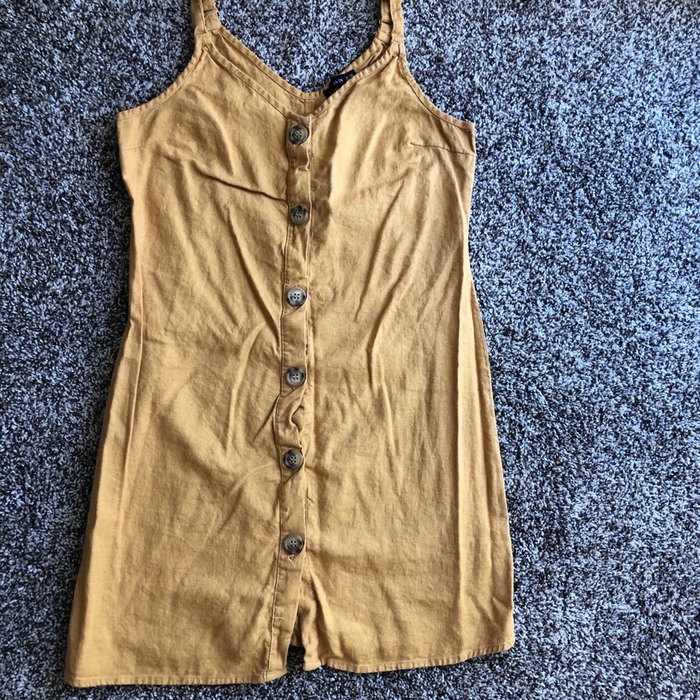 Mustard spaghetti strap dress (cotton on)